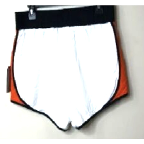 DKNY Sport Colorblocked White Orange High-Waist Workout Running Shorts XS - Picture 2 of 5
